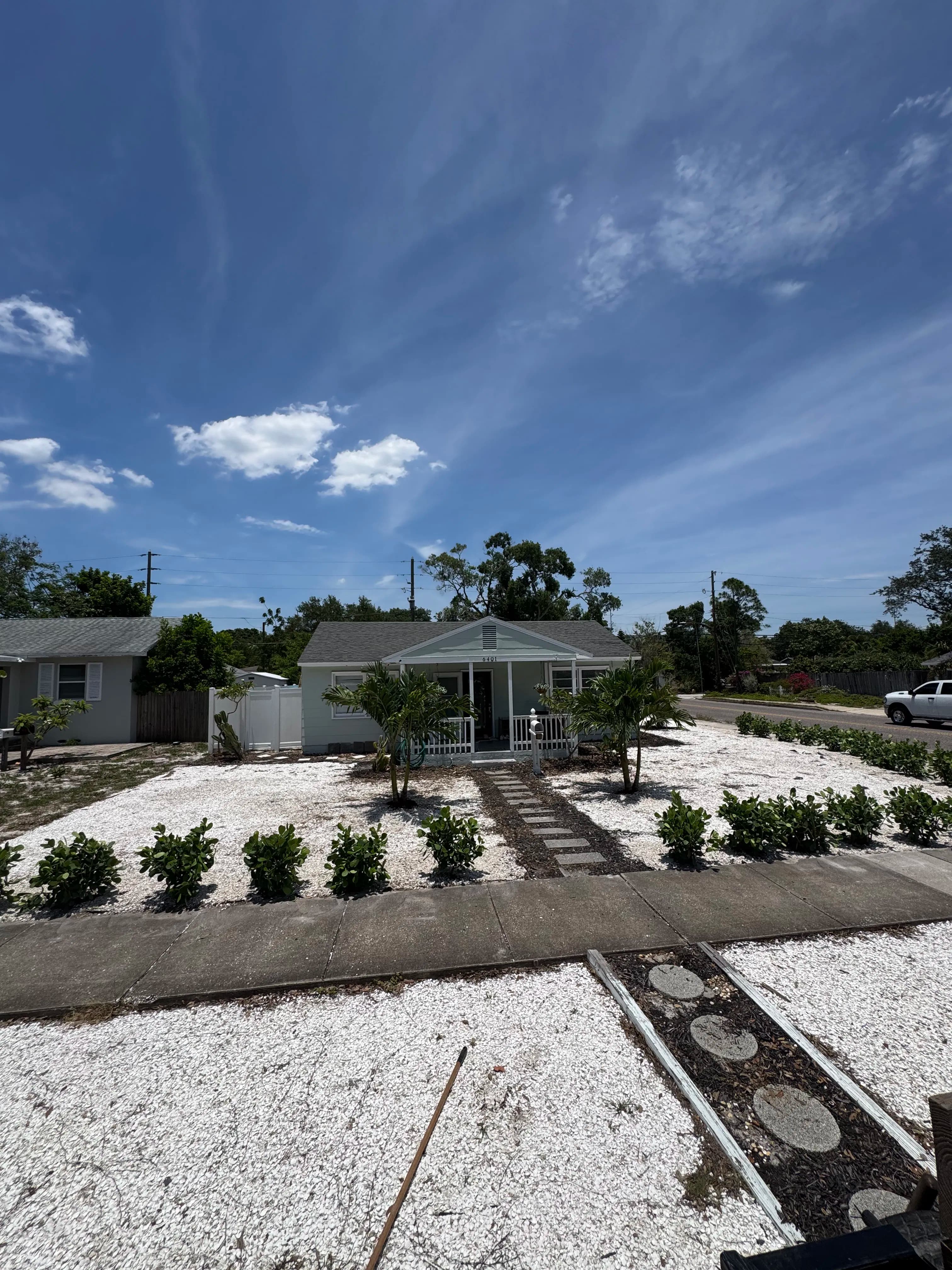 Project Front Yard Upgrade with Clusia Hedge, Palms, and White Rock image