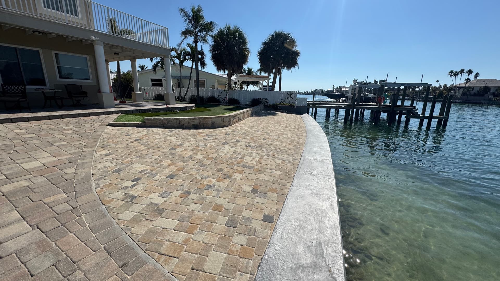 Gallery photos for Waterfront Patio, Retaining Wall and Putting Green Done Right: Image #2
