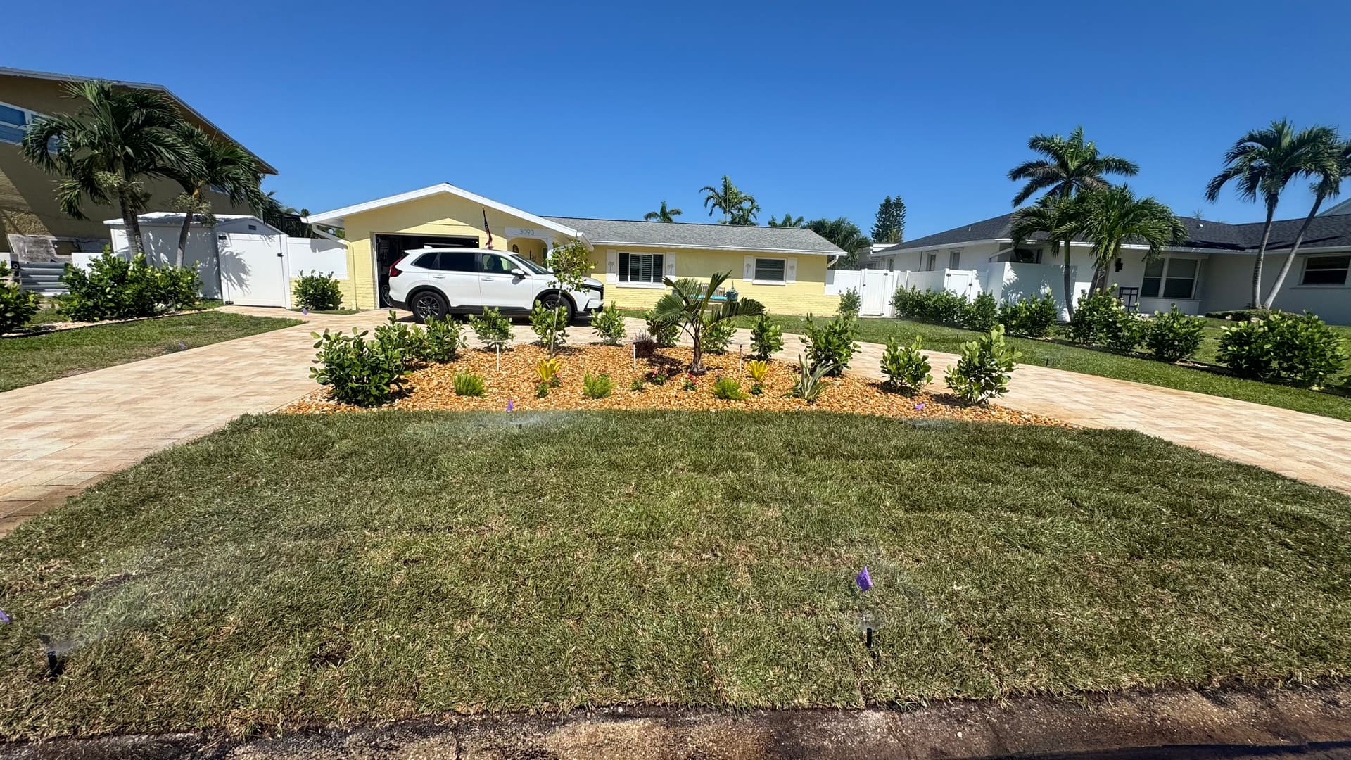 Gallery photos for New Planting Bed, Sod, and Clusia Privacy Hedges Upgrade Curb Appeal: Image #2