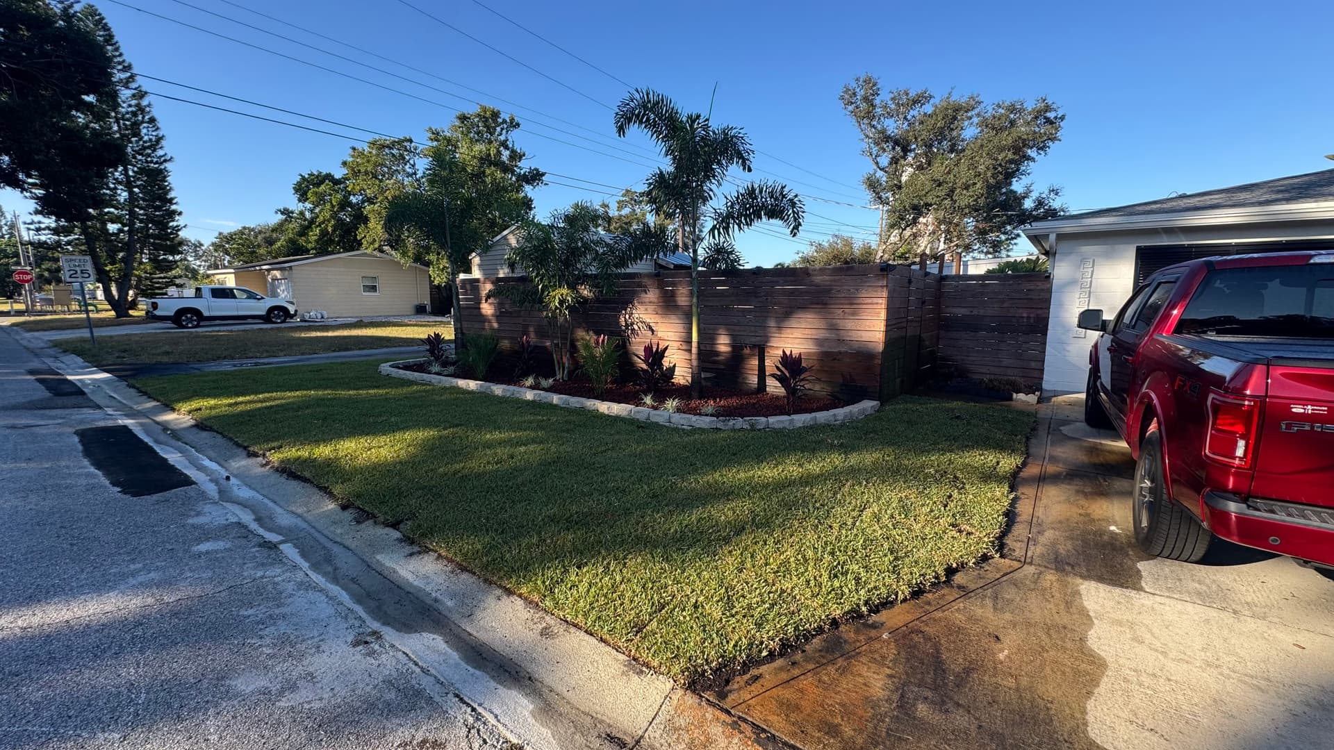 Full Front Yard Sod Install and Planting Bed Upgrade image