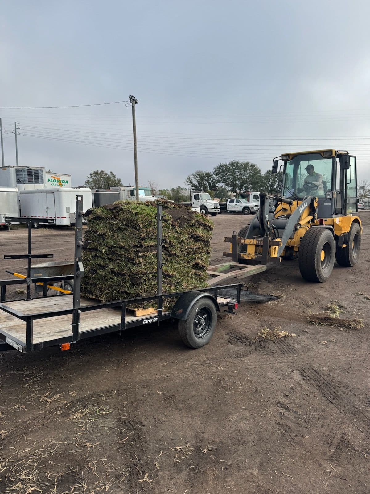 Preparing Sod for Landscaping Project