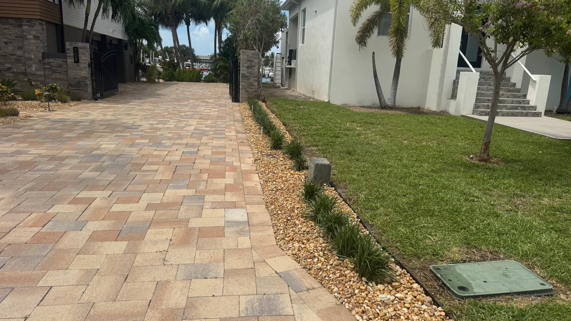 Landscape Bed Cleanup With Liriope and Fresh Rock image